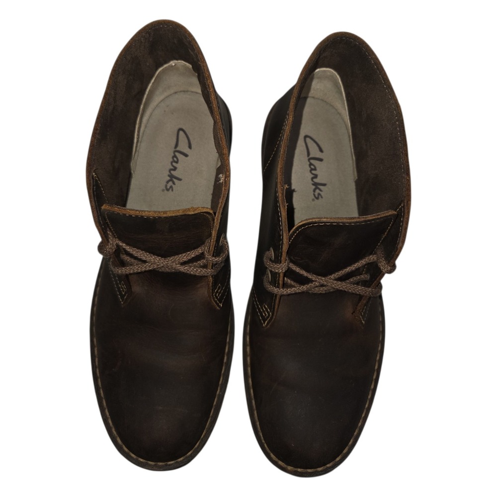 Clarks Bushacre 2 Mens 7.5 M Dark Brown Beeswax Leather Chukka Desert Boots - Picture 6 of 8